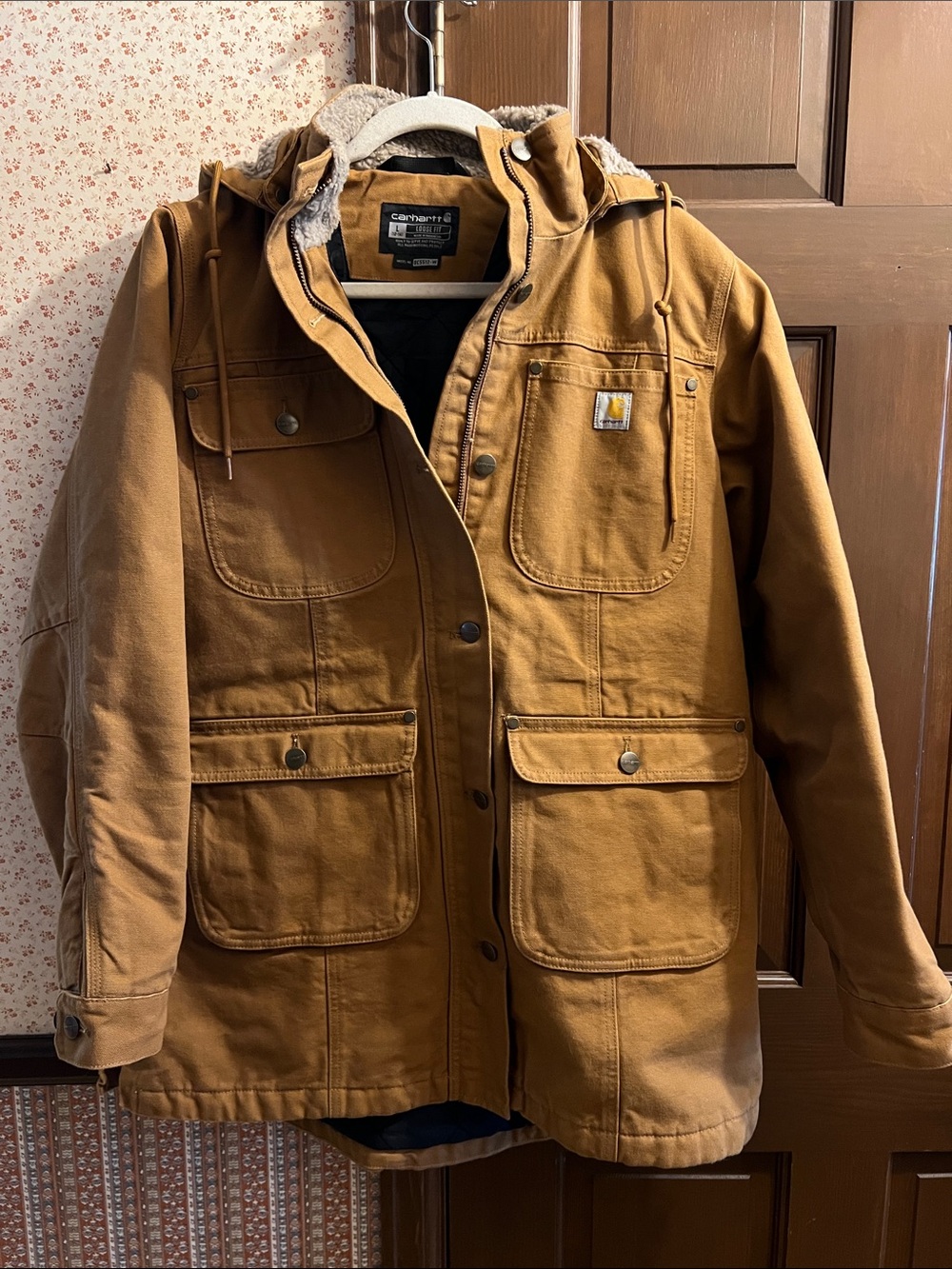 Carhartt Woman’s Tan Hooded Duck Canvas Field Jacket